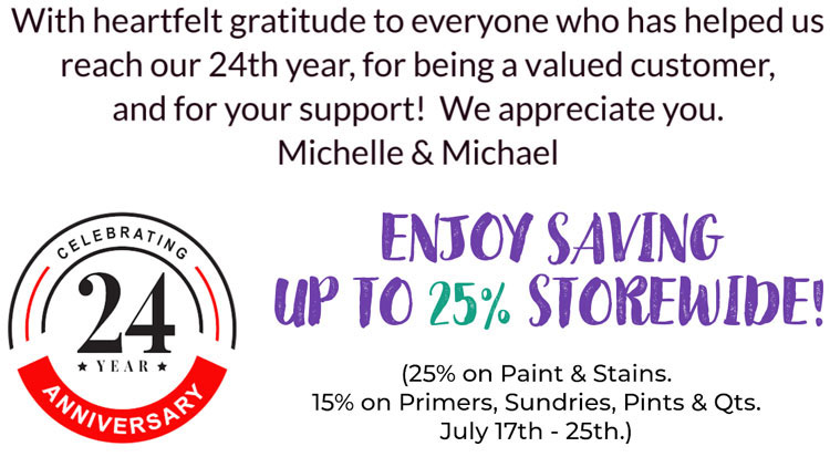 24th Anniversary Sale Sedona Paint Center