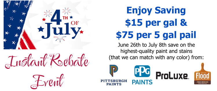 4TH OF JULY REBATE Sedona Paint Center