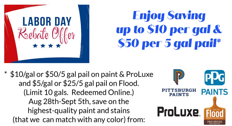LABOR DAY REBATE 2026 Sedona Paint Center